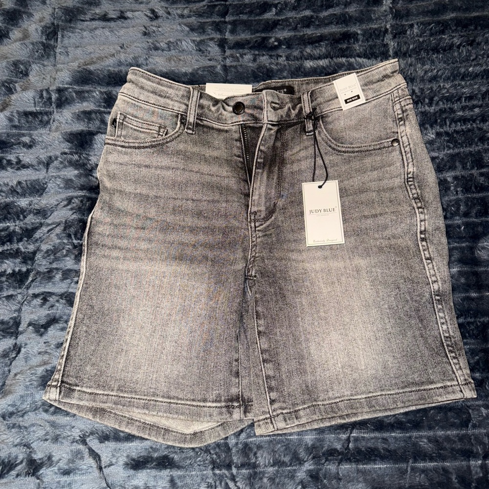 Judy Blue Grey Denim Mini Shorts